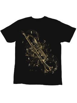 Koszulka Koszulka Dziecięca Trąbka Czarna - Śmieszne T-Shirty z Nadrukami ?