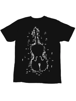 Koszulka Koszulka Dziecięca Skrzypce Nuty Czarna - Śmieszne T-Shirty z Nadrukami ?