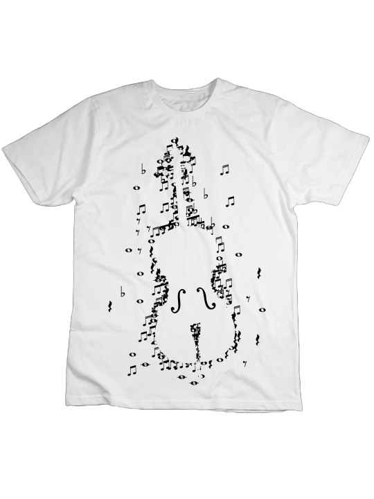 Koszulka Koszulka Dziecięca Skrzypce Nuty Biała - Śmieszne T-Shirty z Nadrukami ?