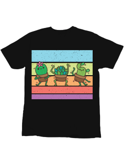 Koszulka Koszulka Dziecięca Tańczące Kaktusy Czarna - Śmieszne T-Shirty z Nadrukami ?