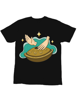 Koszulka Koszulka Dziecięca Misa Handpan Instrument Czarna - Śmieszne T-Shirty z Nadrukami ?