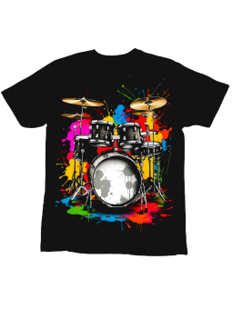 Koszulka Koszulka Perkusja z Farbą Czarna - Śmieszne T-Shirty z Nadrukami ?