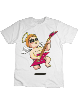 Koszulka Koszulka Dziecięca Aniołek z Gitarą Biała - Śmieszne T-Shirty z Nadrukami ?