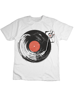 Koszulka Koszulka Dziecięca Winyl Biała - Śmieszne T-Shirty z Nadrukami ?