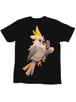 Koszulka Koszulka Dziecięca Śpiewająca Papuga Czarna - Śmieszne T-Shirty z Nadrukami ?