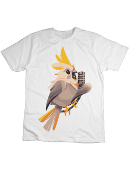 Koszulka Koszulka Dziecięca Śpiewająca Papuga Biała - Śmieszne T-Shirty z Nadrukami ?