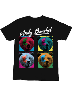 Koszulka Koszulka Dziecięca Andy Bearhol Czarna - Śmieszne T-Shirty z Nadrukami ?