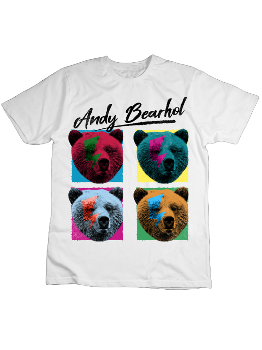 Koszulka Koszulka Dziecięca Andy Bearhol Biała - Śmieszne T-Shirty z Nadrukami ?