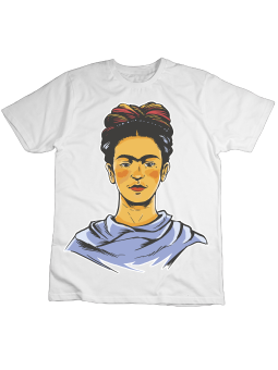 Koszulka Koszulka Dziecięca Portret Frida Kahlo Biała - Śmieszne T-Shirty z Nadrukami ?