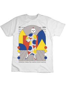 Koszulka Koszulka Dziecięca Bauhaus Figure Biała - Śmieszne T-Shirty z Nadrukami ?