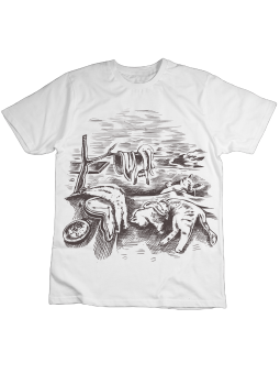 Koszulka Koszulka Dziecięca Dali Koty Obraz Biała - Śmieszne T-Shirty z Nadrukami ?