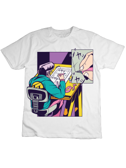 Koszulka Koszulka Dziecięca Sketching Man Biała - Śmieszne T-Shirty z Nadrukami ?