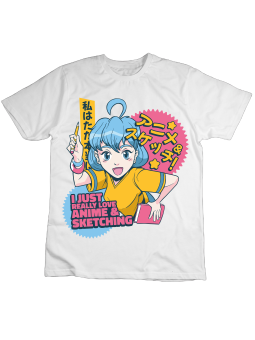 Koszulka Koszulka Dziecięca Anime & Sketching Biała - Śmieszne T-Shirty z Nadrukami ?