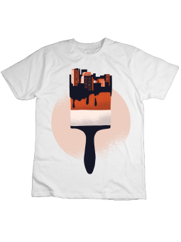 Koszulka Koszulka Dziecięca Pędzel Miasto Biała - Śmieszne T-Shirty z Nadrukami ?