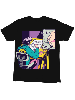 Koszulka Koszulka Dziecięca Sketching Man Czarna - Śmieszne T-Shirty z Nadrukami ?