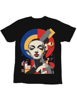 Koszulka Koszulka Dziecięca Bauhaus Woman Czarna - Śmieszne T-Shirty z Nadrukami ?