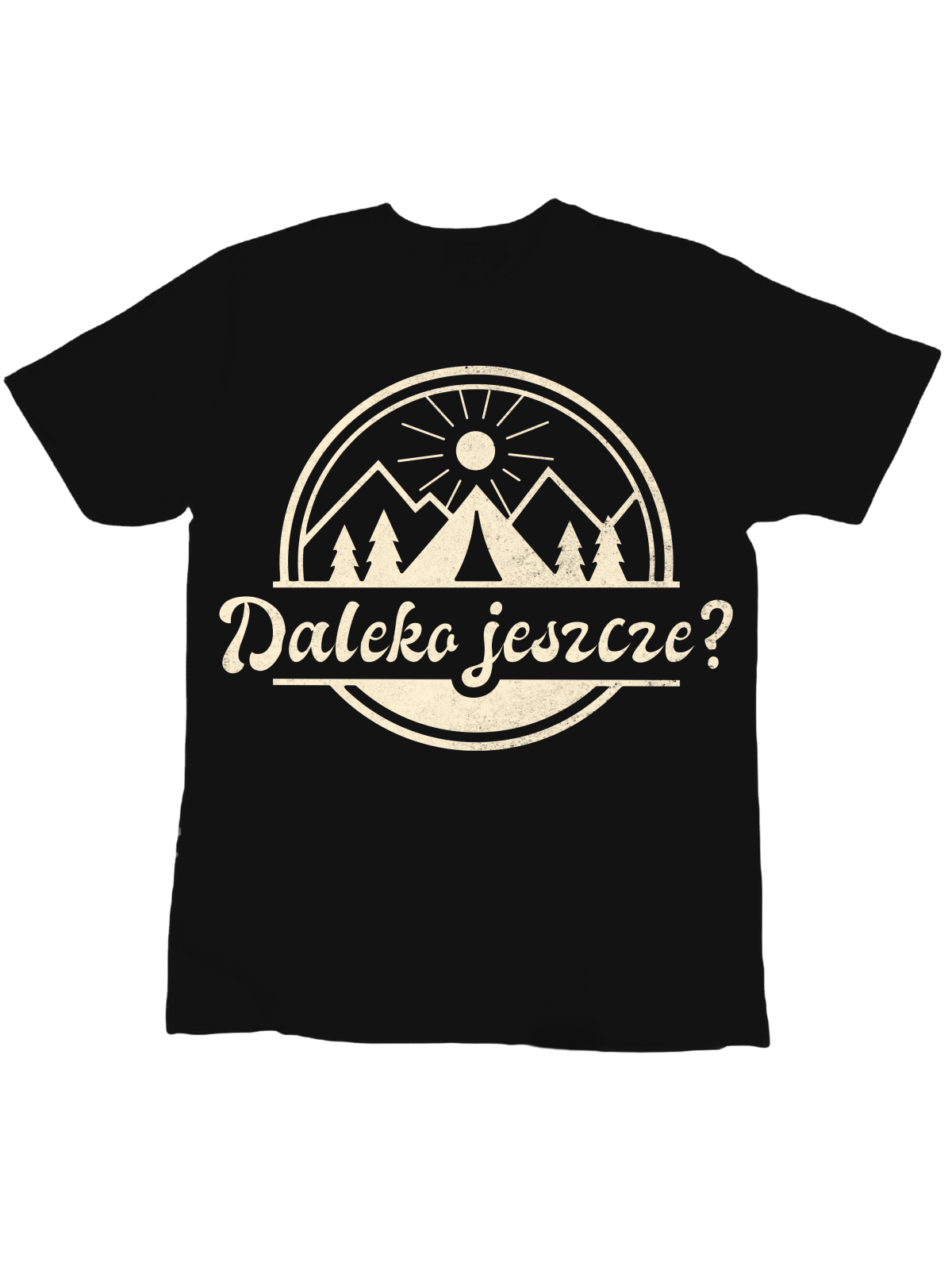 Koszulka Koszulka Dziecięca Góry Daleko Jeszcze Czarna - Śmieszne T-Shirty z Nadrukami ?