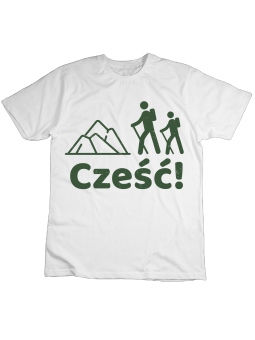 Koszulka Koszulka Dziecięca Góry Cześć Biała - Śmieszne T-Shirty z Nadrukami ?