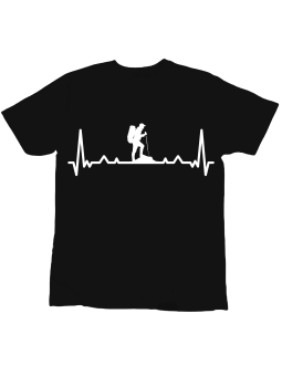 Koszulka Koszulka Dziecięca Górski Heartbeat Czarna - Śmieszne T-Shirty z Nadrukami ?