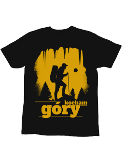 Koszulka Koszulka Dziecięca Kocham Góry Czarna - Śmieszne T-Shirty z Nadrukami ?