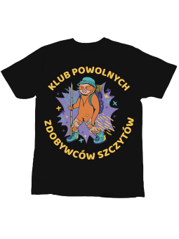 Koszulka Koszulka Dziecięca Klub Powolnych Zdobywców Szczytów Czarna - Śmieszne T-Shirty z Nadrukami ?
