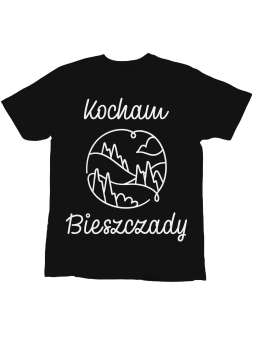 Koszulka Koszulka Dziecięca Kocham Bieszczady Czarna - Śmieszne T-Shirty z Nadrukami ?