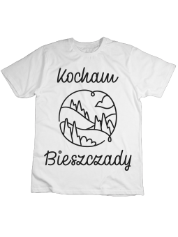 Koszulka Koszulka Dziecięca Kocham Bieszczady Biała - Śmieszne T-Shirty z Nadrukami ?