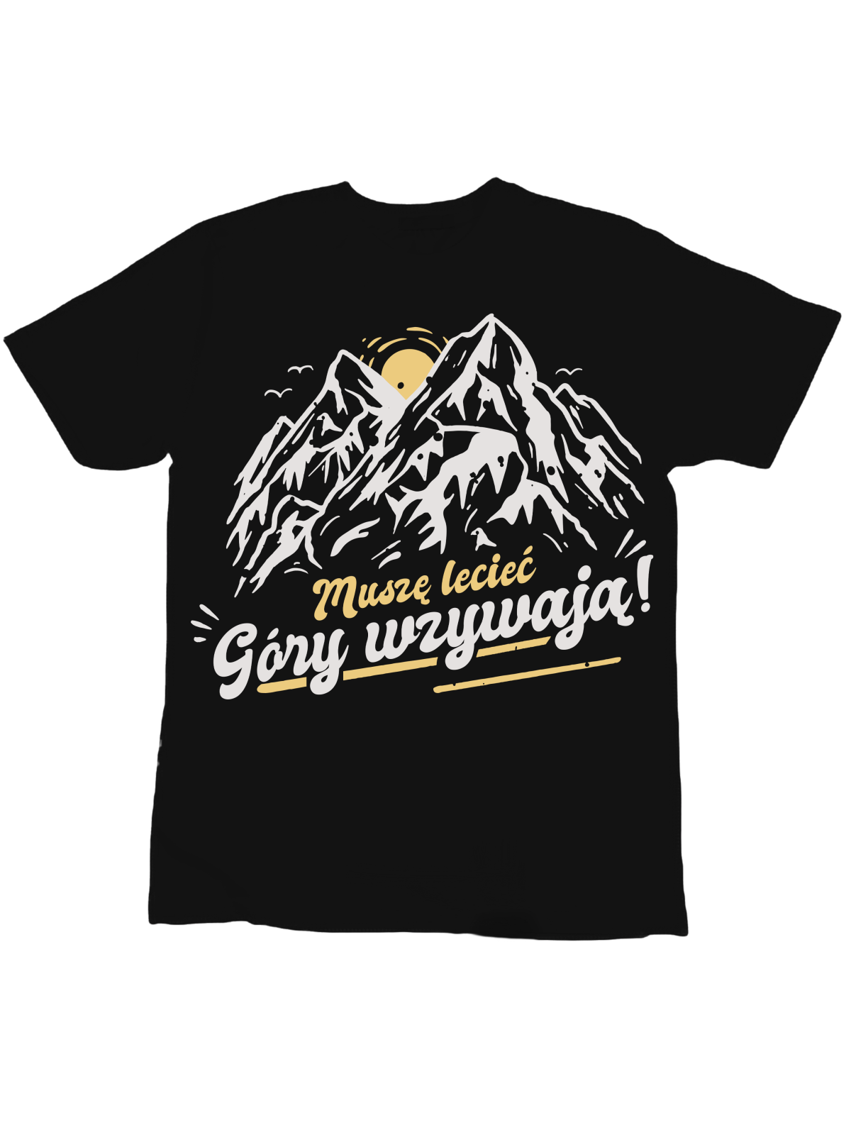 Koszulka Koszulka Dziecięca Góry Wzywają Czarna - Śmieszne T-Shirty z Nadrukami ?
