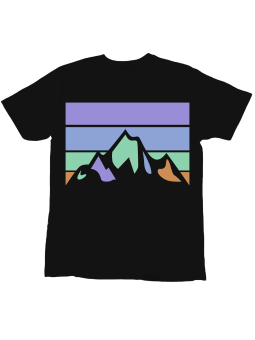 Koszulka Koszulka Dziecięca Retro Góry Czarna - Śmieszne T-Shirty z Nadrukami ?