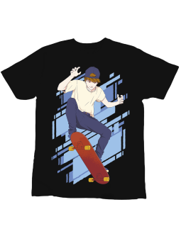Koszulka Koszulka Dziecięca Anime Skater Czarna - Śmieszne T-Shirty z Nadrukami ?