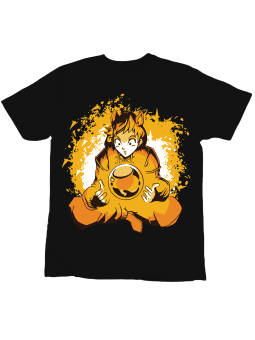 Koszulka Koszulka Dziecięca Anime Dziewczna z Kulką Czarna - Śmieszne T-Shirty z Nadrukami ?