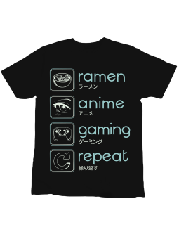 Koszulka Koszulka Dziecięca Anime Dla Gracza Czarna - Śmieszne T-Shirty z Nadrukami ?