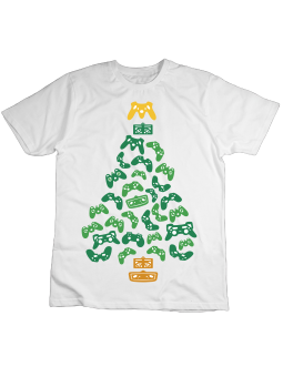 Koszulka Koszulka Dziecięca Gamingowa Choinka Biała - Śmieszne T-Shirty z Nadrukami ?