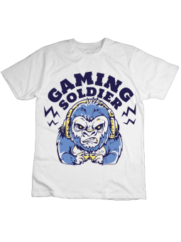 Koszulka Koszulka Dziecięca Gaming Soldier Biała - Śmieszne T-Shirty z Nadrukami ?