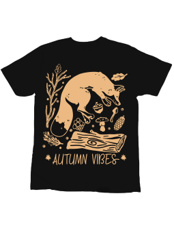 Koszulka Koszulka Dziecięca Autumn Vibes Czarna - Śmieszne T-Shirty z Nadrukami ?