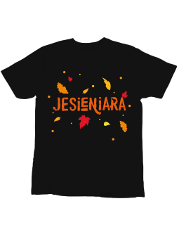 Koszulka Koszulka Dziecięca Jesieniara Liście II Czarna - Śmieszne T-Shirty z Nadrukami ?