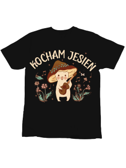 Koszulka Koszulka Dziecięca Kocham Jesień Czarna - Śmieszne T-Shirty z Nadrukami ?