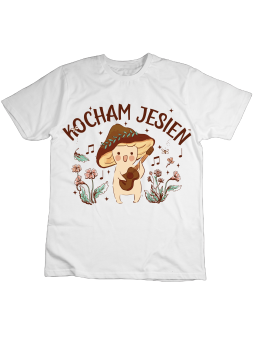 Koszulka Koszulka Dziecięca Kocham Jesień Biała - Śmieszne T-Shirty z Nadrukami ?