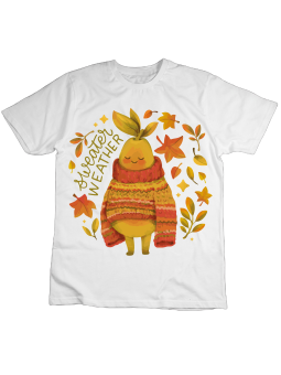 Koszulka Koszulka Dziecięca Jesienna Gruszka Biała - Śmieszne T-Shirty z Nadrukami ?