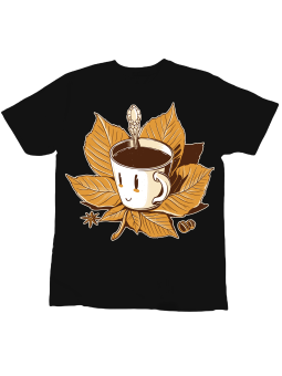 Koszulka Koszulka Dziecięca Kawa na Liściu Czarna - Śmieszne T-Shirty z Nadrukami ?