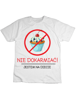Koszulka Koszulka Dziecięca Jestem Na Diecie Biała - Śmieszne T-Shirty z Nadrukami ?