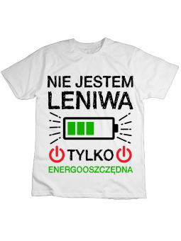 Koszulka Koszulka Dziecięca Jestem Energooszczędna Biała - Śmieszne T-Shirty z Nadrukami ?