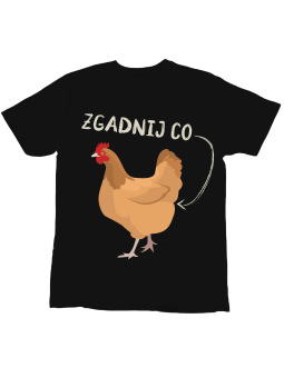 Koszulka Koszulka Dziecięca Zgadnij Co Czarna - Śmieszne T-Shirty z Nadrukami ?