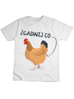 Koszulka Koszulka Dziecięca Zgadnij Co Biała - Śmieszne T-Shirty z Nadrukami ?