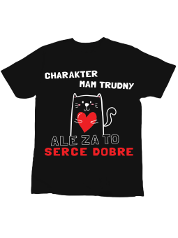 Koszulka Koszulka Dziecięca Charakter Mam Trudny Czarna - Śmieszne T-Shirty z Nadrukami ?