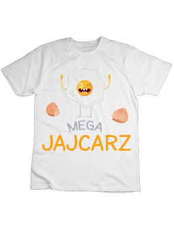 Koszulka Koszulka Dziecięca Mega Jajcarz Biała - Śmieszne T-Shirty z Nadrukami ?