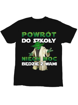 Koszulka Koszulka Dziecięca Moc Powrotu Do Szkoły Czarna - Śmieszne T-Shirty z Nadrukami ?