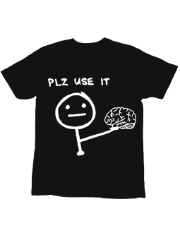 Koszulka Koszulka Dziecięca Plz Use It Czarna - Śmieszne T-Shirty z Nadrukami ?