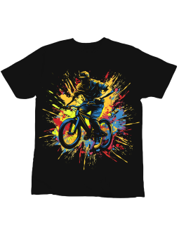 Koszulka Koszulka Dziecięca Farba BMX Czarna - Śmieszne T-Shirty z Nadrukami ?