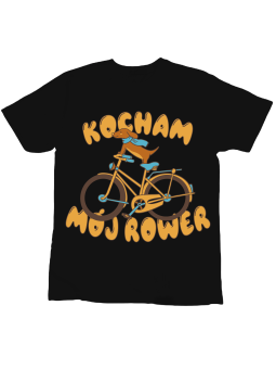 Koszulka Koszulka Dziecięca Kocham Mój Rower Czarna - Śmieszne T-Shirty z Nadrukami ?